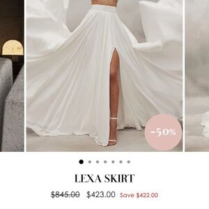 Lexa White Maxi Skirt - wedding dress separate skirt